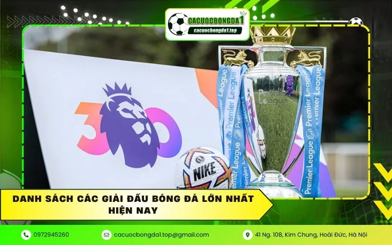 Danh sách các giải đấu bóng đá lớn nhất hiện nay