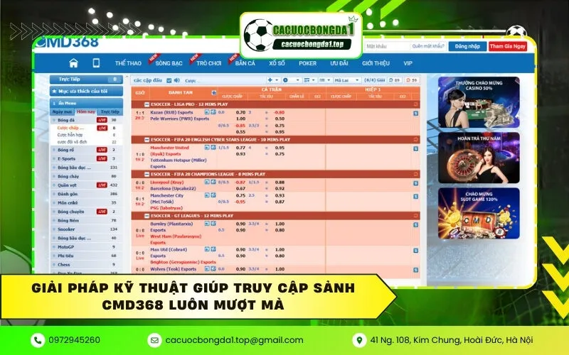Giải pháp kỹ thuật giúp truy cập sảnh CMD368 luôn mượt mà
