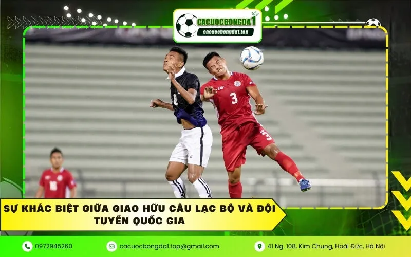 Sự khác biệt giữa giao hữu câu lạc bộ và đội tuyển quốc gia